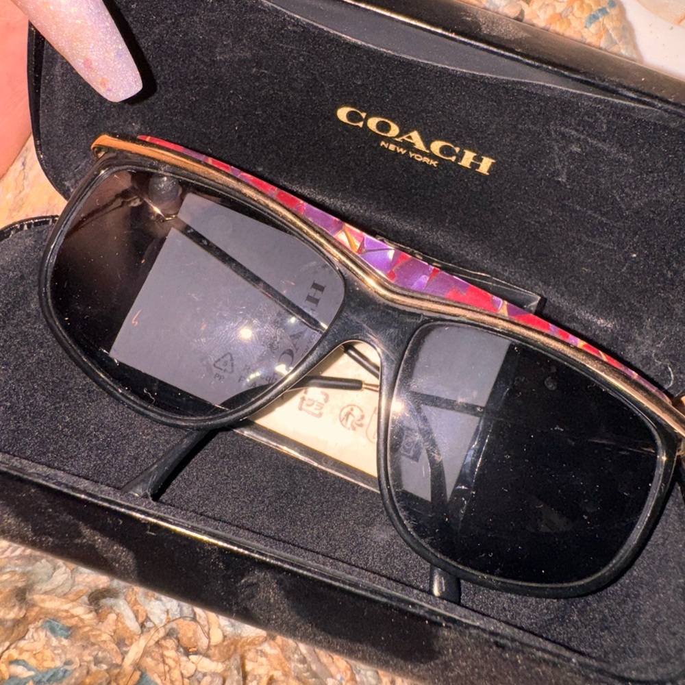 Coach Black and Gold Sunglasses